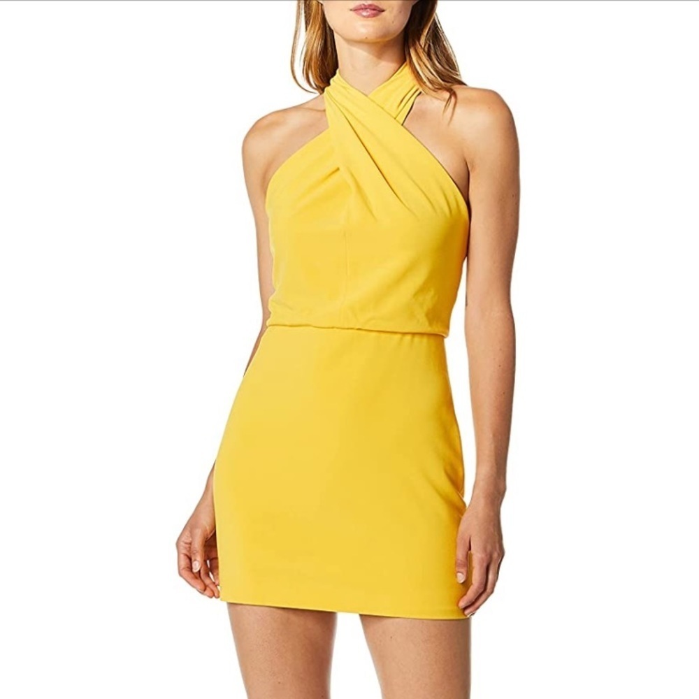 NWT Halston Heritage ALIX CROSS NECK DRESS